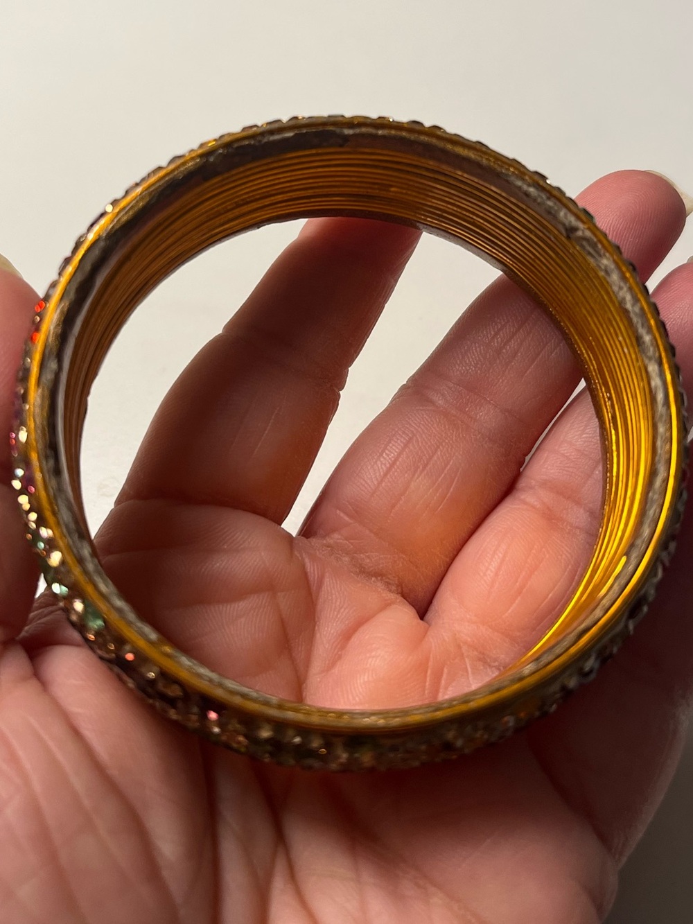 Multi Color Rhinestone Bangle Size 2.2 - Picture 5 of 5